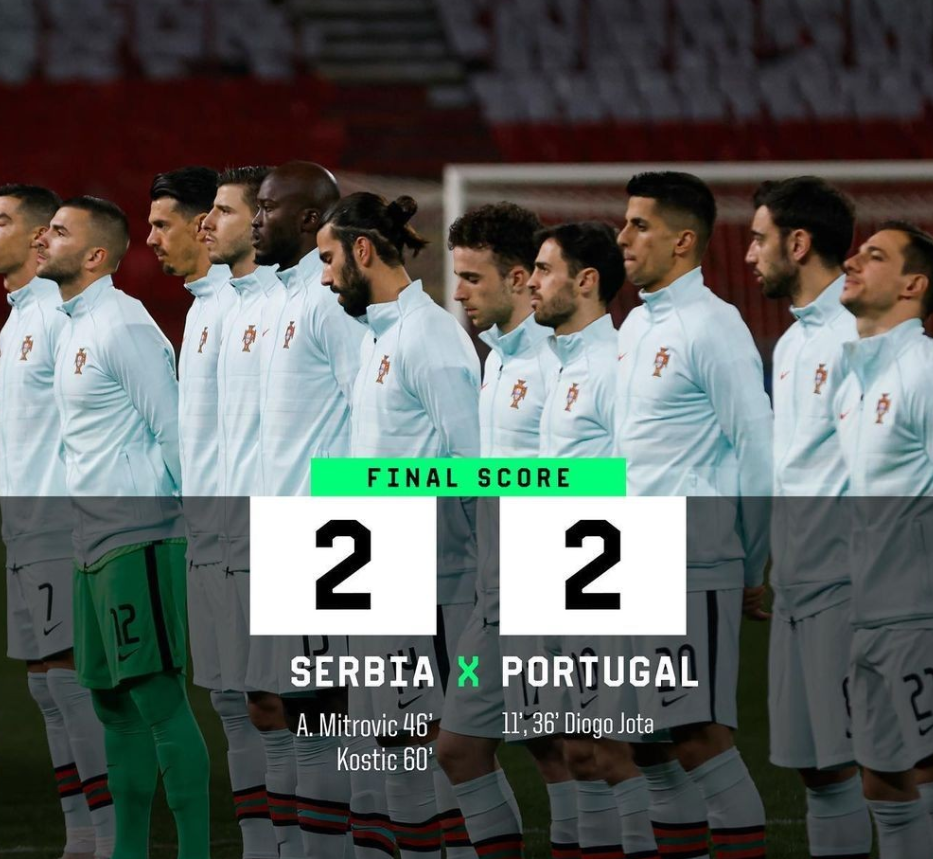 包含塞尔维亚逼平葡萄牙，积分榜上升的词条